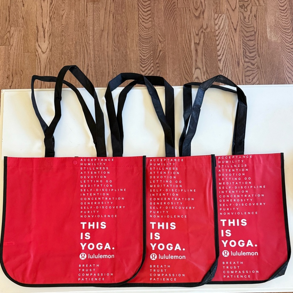 Set of 3 Lululemon Large Reusable Tote Bags